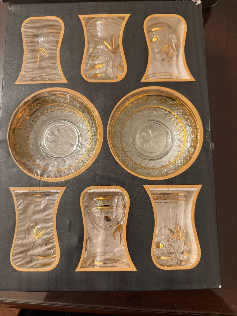 Collectible ABKA Veni Rahsende Hand Made Tea Glass set